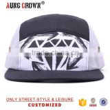 Newest fashion printed custom made 5 panels snapback