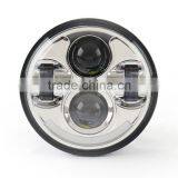 5.75 Inch LED Headlight 5-3/4" 40W Headlamp DRL With Angel Eyes Daymaker Projector Auxiliary Lighting Kit for Harley Motorcycle thumbnail-2