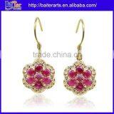 Best Seller ! Wholesale Fashion .925 Sterling Silver Red Real Ruby Earrings thumbnail-4