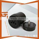 Universal World 4-In-1Travel Adapter Plug - Retail Packaging - Black thumbnail-3