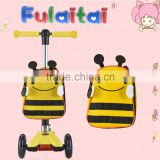 Colorful aluminium frame high quality big wheels kick scooter with lunchbag