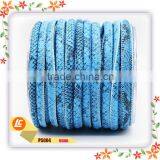 Green 6mm Real Fashion Snakeskin Leather Cord Stitched Outside thumbnail-6
