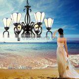 European MED Style Black Iron Chandelier Light thumbnail-4