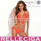RELLECIGA 2016 Neon Orange Ruffle Triangle Bikini With Brazilian Cut Butt