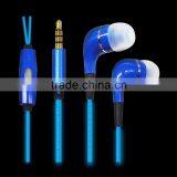 Factory Supply EL Glowing Earphone With Mini Jack Micophone thumbnail-2