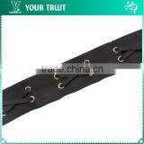 Gold Round Stud Black Leather Black Wool Cotton Hanging Tassel Trimming thumbnail-5