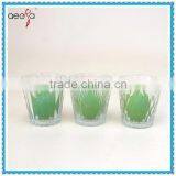 Round Shape Votive Candle Holder Clear Candle Glass With Embossed Pattern thumbnail-1