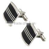 Mens Elegance Luxury Black Resin Shirt 316l Stainless Steel Cufflinks