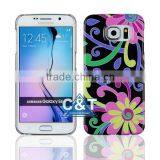 C&T Unique Big Flower Bloom Polycarbonate Hard Case Back Cover for Samsung S6 Black thumbnail-2