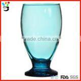 Translucent Turquoise Blue Green 10 oz Colored Short Stem Wine Goblet thumbnail-1