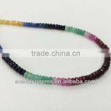 Natural Multi-Color Roundel Faceted Gemstone Loose Beads Sapphire