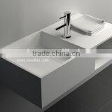 Modern Rectangular Fbathroom Solid Surface Wash Basin, Stone Resin Wash Basin, Wall Hung Wash Basin thumbnail-5