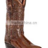 Black Cherry Tan Cowboy&cowgirl Handmade Genuine Leather Western Ostrich Leg Boots Wholesale thumbnail-2