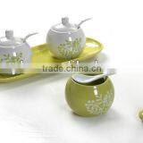 Ceramic Salt Pot Set With Tray for Kitchen thumbnail-1