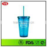 16oz Double Wall Promotional Acrylic Tumblers With Straw thumbnail-6