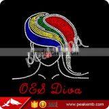OES Afro Girl Rhinestone Heat Motif Wholesale Hot Fix Transfer thumbnail-1