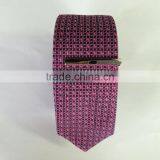 Men's Redwhitepinklack 100% Silk Tie With Square and Dot Design thumbnail-2