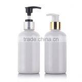 220ml Boston Round Hard White Pet Plastic Lotion Pump Packaging Bottle