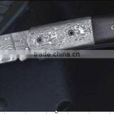 A BURL WOOD HANDLE DAMASCUS STEEL FOLDING KNIFE thumbnail-6