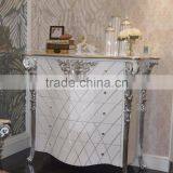 Louis XVI Style Vintage Furniture Luxury Bedroom White and Silver Color Chest of Five Drawers Cabinet thumbnail-2