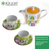 Wholesale High Quality Porcelain Colorful Owl Pattern Teapot Whole Set WS1059-CF021-276-TC2