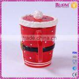 Christmas Gift Red Ceramic Sublimation Mug With Lid thumbnail-2