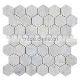 MM-CV246 Inexpensive Decoration Natural Stone Hexagon Carrara Marble Mosaic Tile thumbnail-1