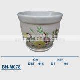 Vietnamese Ceramic Sandblasting Mini Flower Pot BN-M078 thumbnail-1