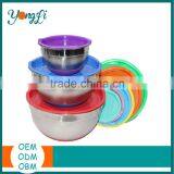China Cookware Set Non-Slip Silicone Stainless Steel Serving Bowl With Lid thumbnail-2