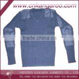 Mens V-neck 70%acrylic,30%wool Winter Pullover Sweater thumbnail-1