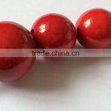 21pcs Wooden Pearl Sexy Poland Jewelry Charming Red Lady Bead Chain Big Red Bead Necklace 85cm thumbnail-1