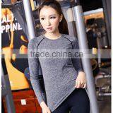 Wholesale 88% Polyester 12% Spandex Sport Tops Women, Gym Wear, Long Sleeve Yoga Tops Women thumbnail-2