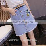 Latest Skirt Design Print For Women Fancy Short Denim Jeans Skirt thumbnail-2