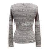 Autumn New Women Casual Long Sleeve Round Collar Cotton Tops and Blouse thumbnail-2