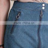 HAODUOYI Summer Women Skirts Casual Solid Blue Denim Female Mini Skirt Streetwear Ladies Zippers Brief Skirt for Wholesale thumbnail-6