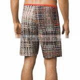 Stretch Recycled Polyester Fabric Shorts Soft Binding Tie Waist Beach Shorts 85% Recycled Polyester 15% Spandex Swim Trunk thumbnail-3