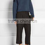 Wholesale Plain Fleece Cropped Stretch Crewneck Sweatshirt for Women thumbnail-2