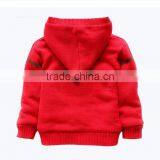 Fashion Kids Knitted Christmas Coats Boys Blue Button Hooded Sweater Coat thumbnail-5