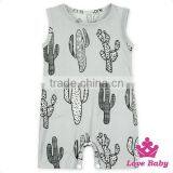 2LLY-096 Lovebaby Wholesale Formal Jumpsuit Sleeveless Baby Romper Jumpsuits Cactus Print Kids One Piece Jumpsuits thumbnail-6