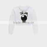 White Women Hoodies Dew Navel Long Sleeve Sweater for Women thumbnail-4