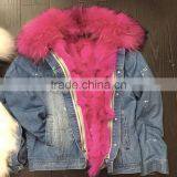 Myfur Fashion Ladies Jeans Parka With Real Raccoon Fur Collar Detachable Fur Lining thumbnail-5