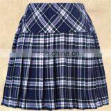 Wholesales Short Design Schools Uniform Skirts Blue Plaid School Girl Skirt thumbnail-4
