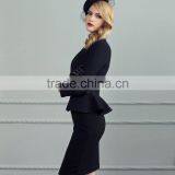 2014 Ladies Two Pieces Long Sleeve Blazer and Skirt Set Women Office Business Suit thumbnail-3