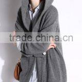 Women's Fashion Grey Thick Long Hoodie Cardigan Sweater With High Quality thumbnail-2