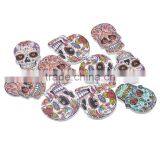 Hinoki Wood Sewing Buttons Scrapbooking 2 Holes Skull At Random thumbnail-1