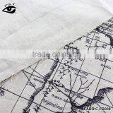Map Pattern Fabrics Linen Cotton Fabrics for Household Decorations thumbnail-4