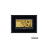 Korea Gold Banknote With Wooden Frame thumbnail-1