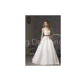 Handmade Ball Gown Satin Spaghetti Straps Simple Modest Wedding Dresses With Sleeves thumbnail-1