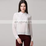 Fashion high qualtiy new design women lace blouse white color