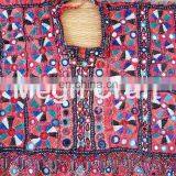 Vintage Hand Embroidery Mirror Work Patches- Banjara Mirror Work Vintage Embroidery Neck Patches thumbnail-2